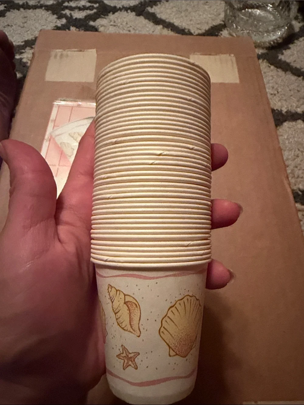 Vintage 1993 Seaside Shell Paper Cups